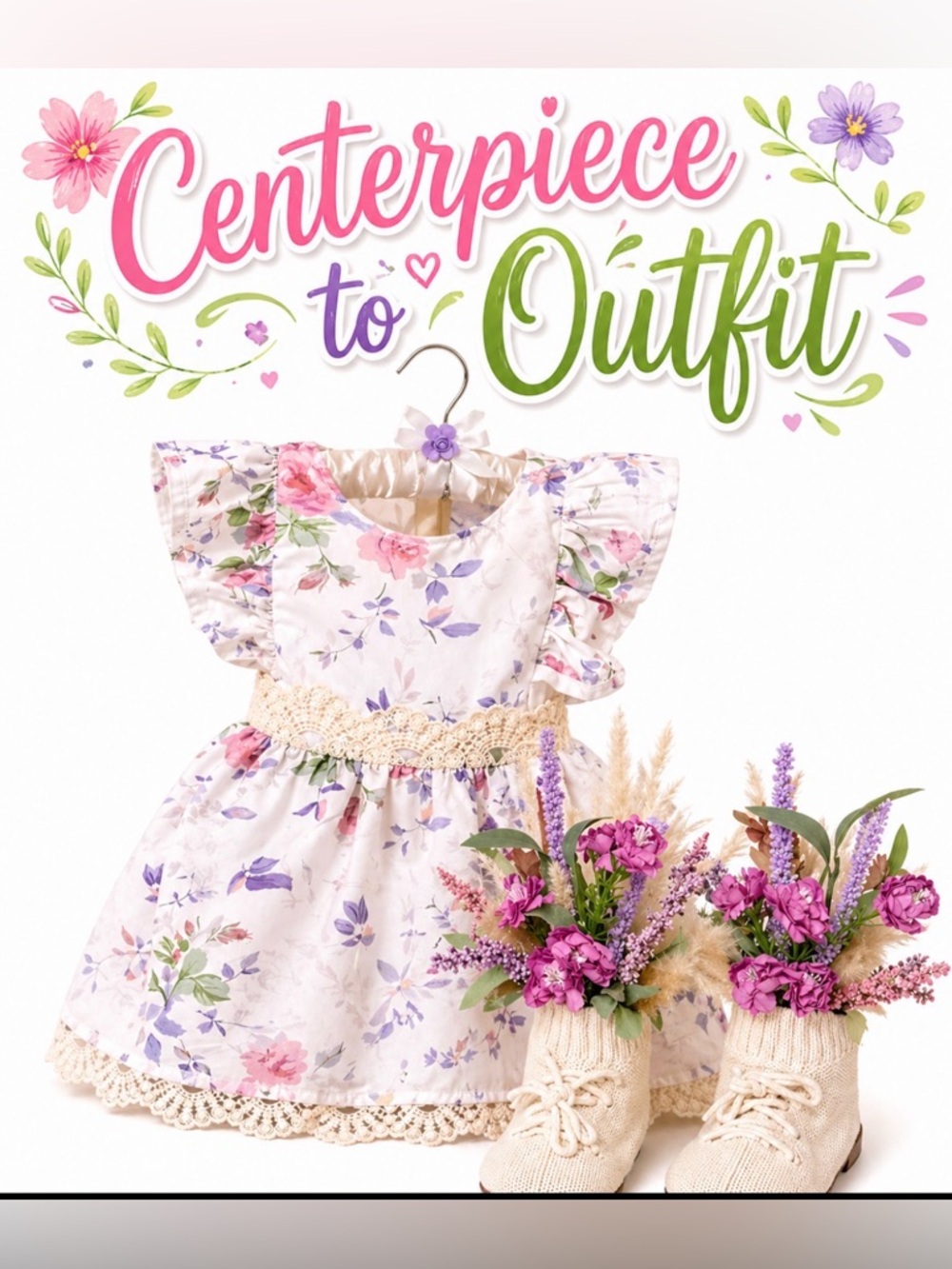 Ruffles And Lace Centerpiece For Baby Shower, Little Girls Birthday